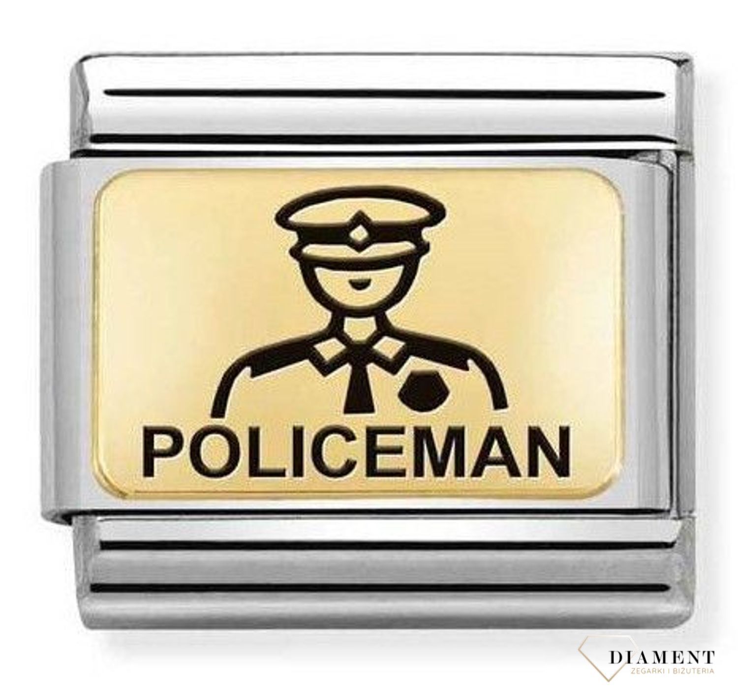 Nomination Link 18K zawieszka złoto 'Policjant' 030166 22 ✓ Zawieszki Nomination ✓ Wyjątkowy prezent ✓ Nomination ✓ Bransoletka Nomination ✓ Bransoletka ze stali ✓ Gwarancja najniższej.jpg